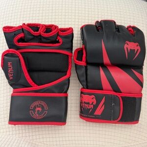 Venum Men's Black/Red MMA Training Gloves